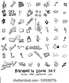 Business doodles sketch vector ink.