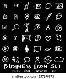 Business doodles sketch vector ink on chalkboard.