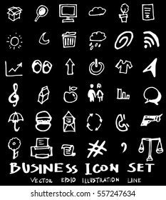 Business doodles sketch vector ink on chalkboard.
