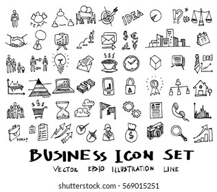 Business doodles sketch vector ink.