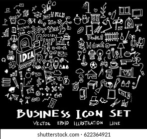 Business doodles sketch vector ink.