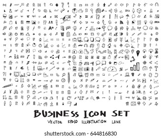 Business doodles sketch vector ink.