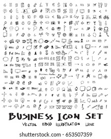 Business doodles sketch vector ink.