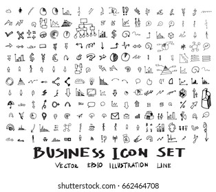 Business doodles sketch vector ink.