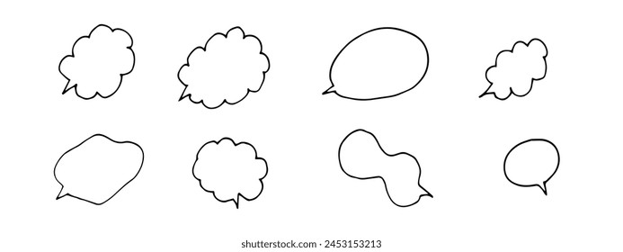 Business doodles of thoughts and statements, ideas business vector illustration. Isolated empty forms on white background.