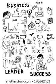 Business doodles. Vector Illustration.