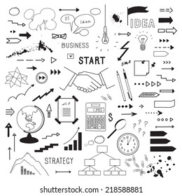 Business doodles. Vector illustration.