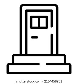 Business door icon outline vector. Jump skill. Goal challenge