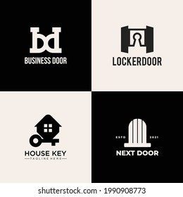Business Door open lock  BD logo