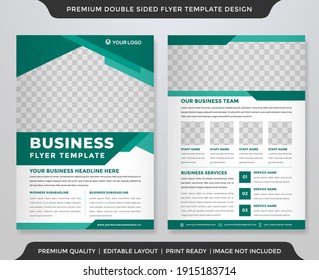 business double sided flyer template design with minimalist and abstract style use for product publication and promotion