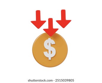 Ilustração de renderização 3d do ícone de desativação de negócios