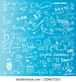 Business drawing in chalk drawing, vector illustration.