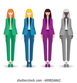 Business dress code for women. Jackets and trousers