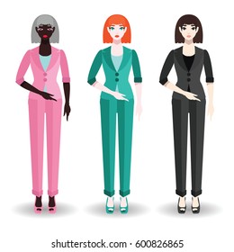 Business dress code for women. Jackets and trousers