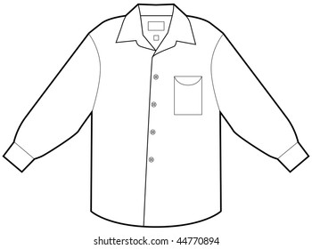 Business dress shirt isolated on a white background.