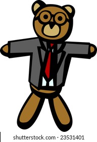 business dressed bear