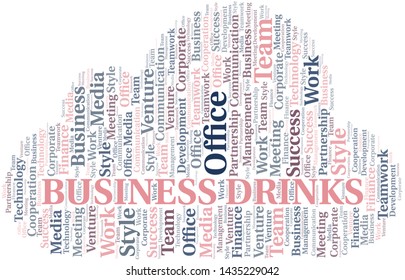 Business Drinks word cloud. Collage made with text only.