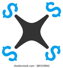 Business Drone vector icon. Style is bicolor flat symbol, blue and gray colors, white background.