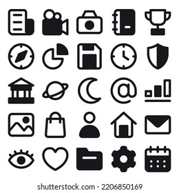 Business-Early-Vektor-Icons-Set-Sammlung mit einfachem Stil