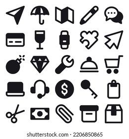 business ecitable vector icons set collection with simple style