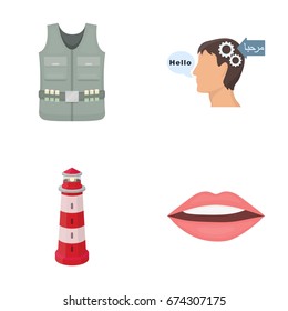 business, ecology medicine and other web icon in cartoon style. teeth, organ, lipstick, icons in set collection.