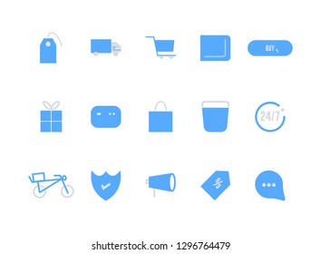 Business and e-commerce flat icons Set. E-commerce icons set vector