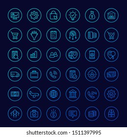 business and e-commerce icons, line vector