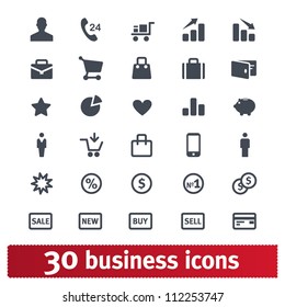 Business, e-commerce, shopping and finance. Universal vector icon set.