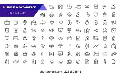 Business, E-Commerce  Shopping thin line icons set. E-Commerce, Shop, Online Shopping Editable Stroke icons collection. Shoppind symbols set.
