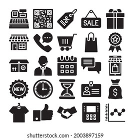 Business and E-Commerce vector icon set suitable for presentation and commercial use