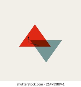 Wirtschafts- und Wirtschaftszykluskonzept Symbol für Wachstum, Aufstieg, Boom, Niedergang und Kontraktion. Minimale Design eps10 Illustration