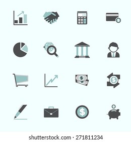 Business Economic FInancial Saving Growth Icon Set Concept