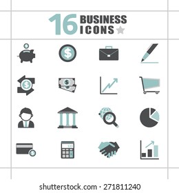 Business Economic FInancial Saving Growth Icon Set Concept