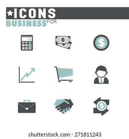 Business Economic FInancial Saving Growth Icon Set Concept