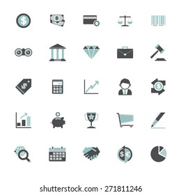 Business Economic FInancial Saving Growth Icon Set Concept