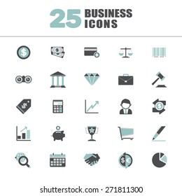 Business Economic FInancial Saving Growth Icon Set Concept