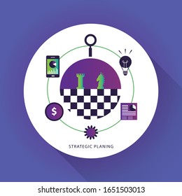 Business economic planning. Plane and strategy business plan project vector planning process illustration of strategic planning