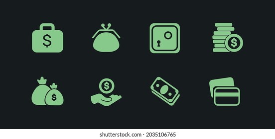 business economy icon set for office