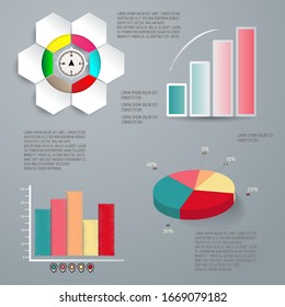 business economy infographic elements. information