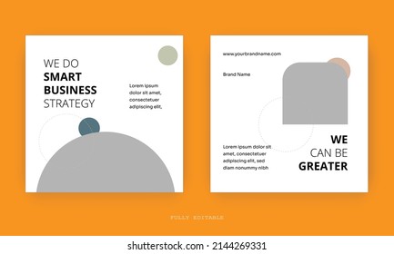 Business Editable square social media post template. Digital business marketing banner for social media post template. Vector illustration.