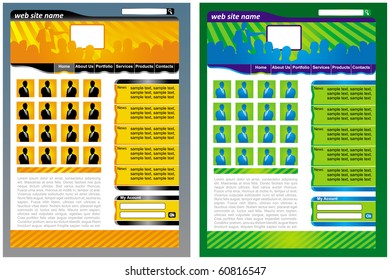 Business editable web page template with human silhouette