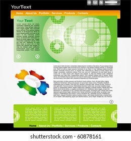 Business editable web page template with abstract header