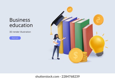 Business education, consulting, college, education app vector illustration. Learning, development, knowledge, skill, training, education, and technology concept. Website, layout, interface, graphic