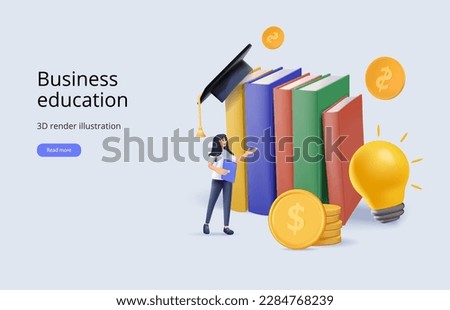 Business education, consulting, college, education app vector illustration. Learning, development, knowledge, skill, training, education, and technology concept. Website, layout, interface, graphic