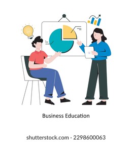 Business Education flat style design vector illustration. stock illustration