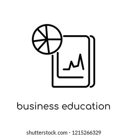 business education icon. Trendy modern flat linear vector business education icon on white background from thin line E-learning and education collection, editable outline stroke vector illustration