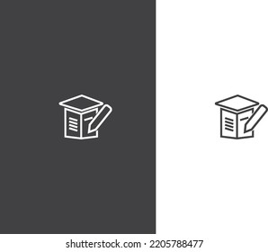 Business education icons. Vector illustration , Set of Outline stroke Education icon Vector illustration. Education symbol line icon on white background vector illustration