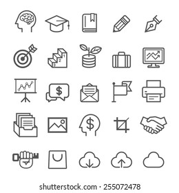 Business education icons. Vector illustration - Shutterstock ID 255072478