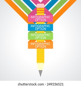 Business education Infographics option. Vector illustration. can be used for workflow layout, banner, diagram, number options, step up options, web design