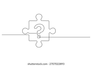 Educación de negocios y aprendizaje de signos de interrogación línea de dibujo de diseño de arte en rompecabezas. Lo mejor para el logotipo y el diseño de arte de fondo de empresa
